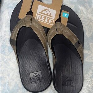 Reef Men's Black and Brown Flip-Flops-Size 7-New